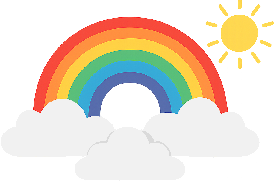 Clouds, Sun and Rainbow